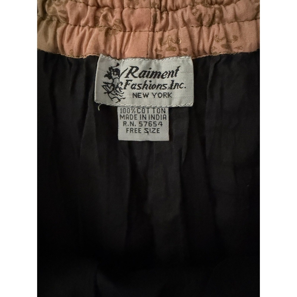 Boho Patchwork Maxi Skirt Free Size Cotton India Festival Hippie Gypsy Gold - Picture 4 of 8